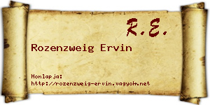 Rozenzweig Ervin névjegykártya